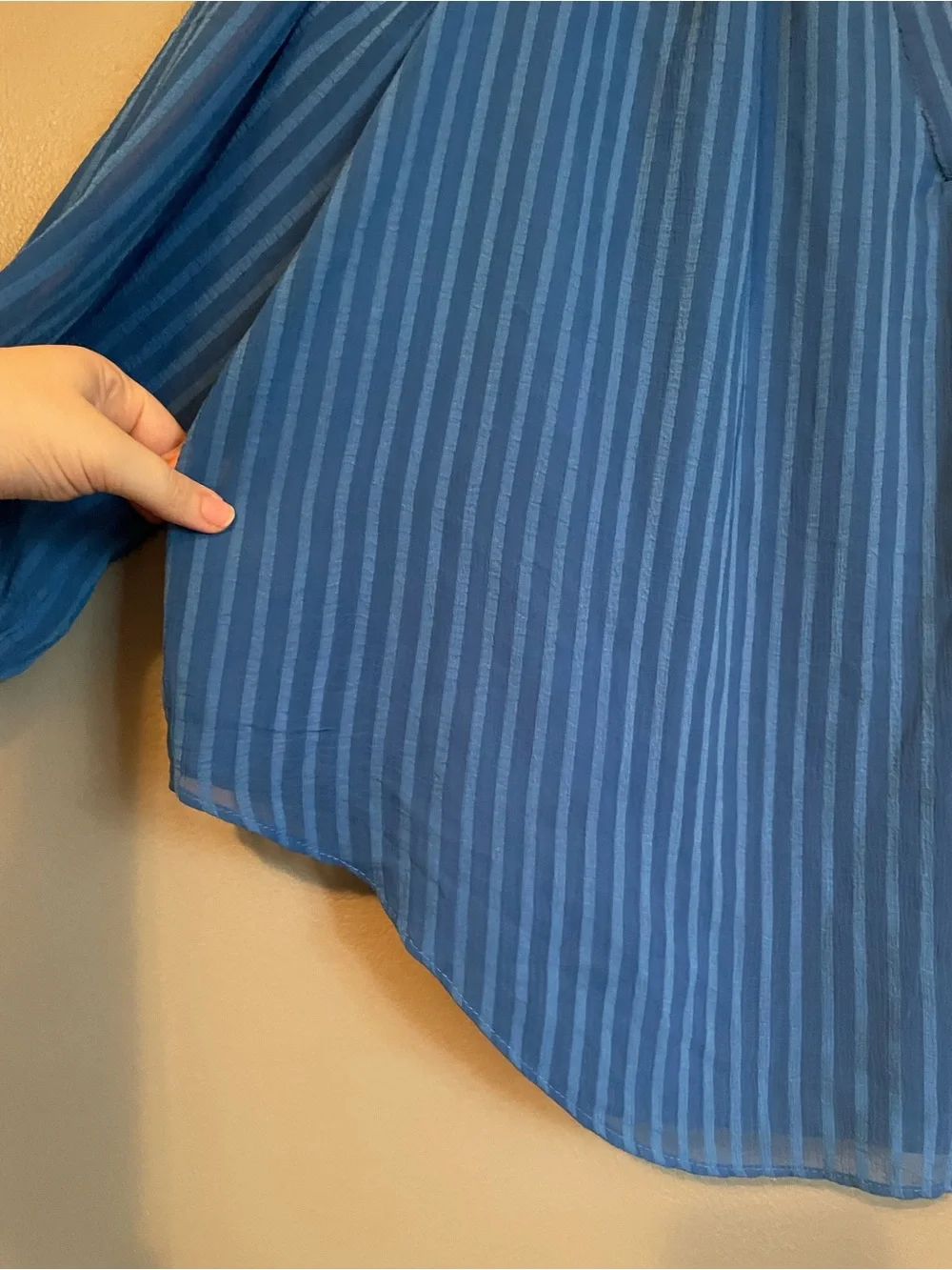 NWT Vince Camuto Sz 3X Womens Blue Striped Blouse Dress Top Shirt Ret $89! - Picture 4 of 11